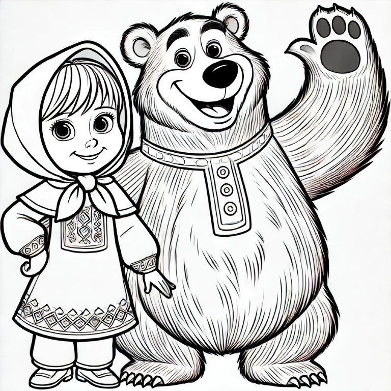 Dibujos para colorear e imprimir Masha Y El Oso