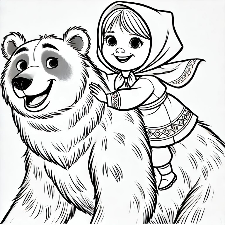 Dibujos para colorear e imprimir Masha Y El Oso