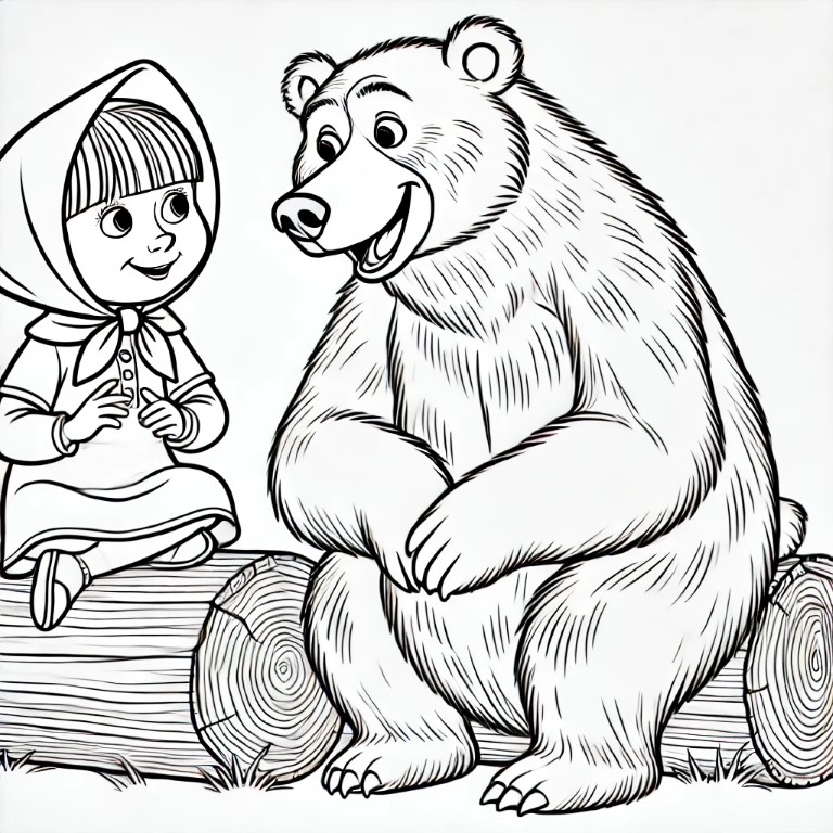 Dibujos para colorear e imprimir Masha Y El Oso