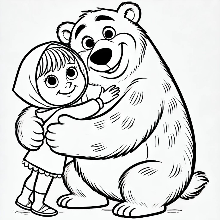 Dibujos para colorear e imprimir Masha Y El Oso