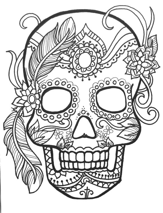 Dibujos para colorear e imprimir Calaveras Mexicanas