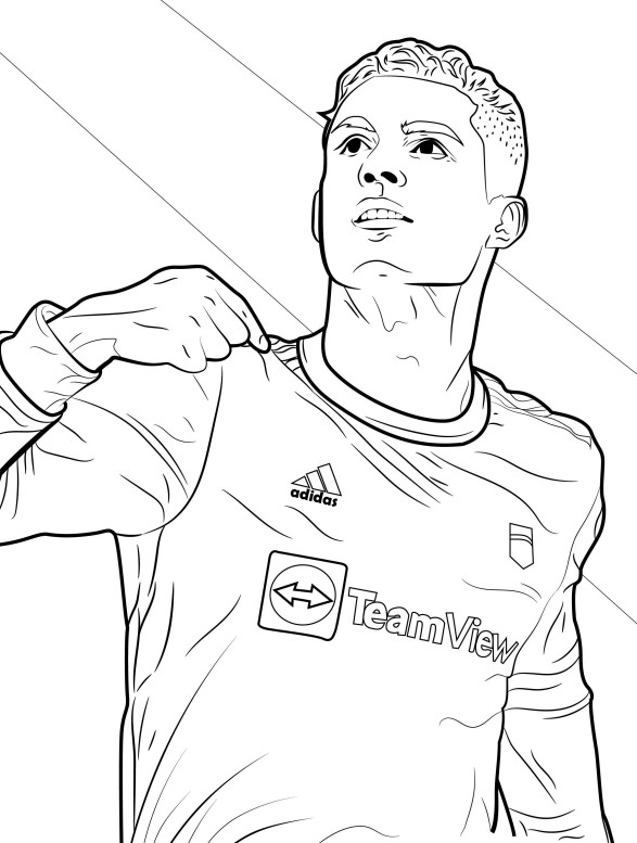 Dibujos para colorear e imprimir Cristiano Ronaldo