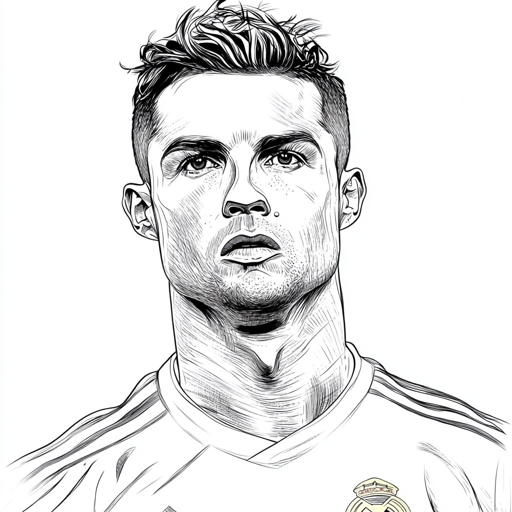 Dibujos para colorear e imprimir Cristiano Ronaldo