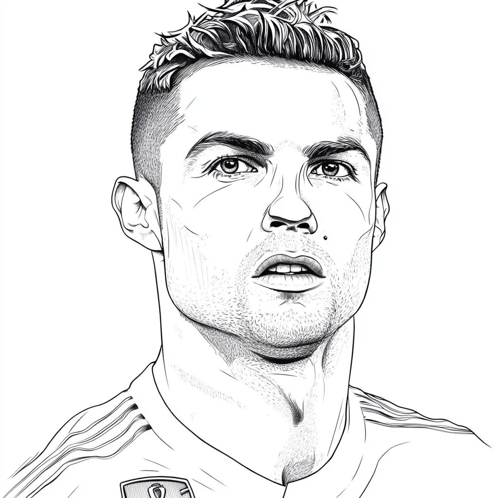 Dibujos para colorear e imprimir Cristiano Ronaldo