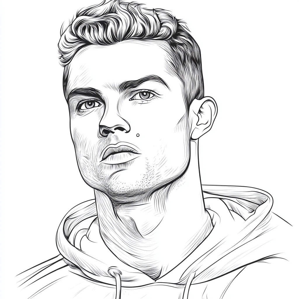 Dibujos para colorear e imprimir Cristiano Ronaldo