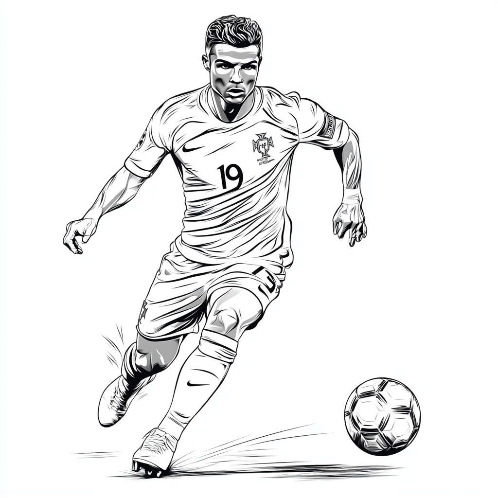 Dibujos para colorear e imprimir Cristiano Ronaldo