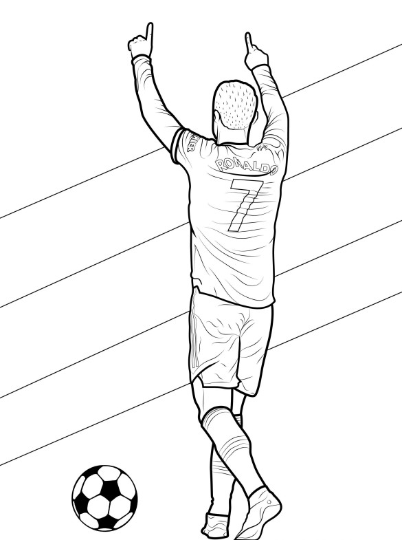 Dibujos para colorear e imprimir Cristiano Ronaldo