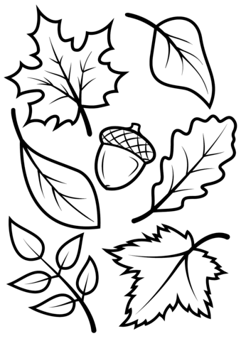 Dibujos para colorear e imprimir Hojas De Otoño