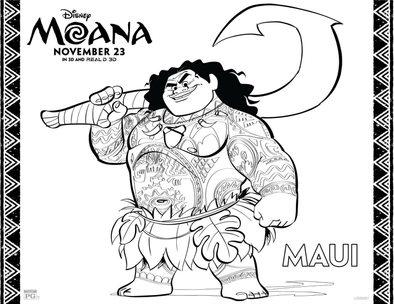 Dibujos para colorear e imprimir Moana