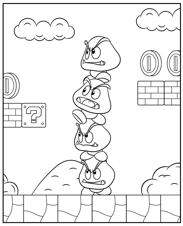 Dibujos para colorear e imprimir Super Mario Bros