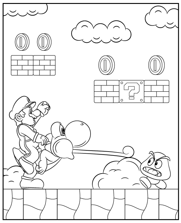 Dibujos para colorear e imprimir Super Mario Bros