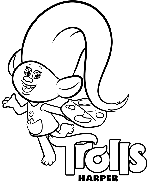 Dibujos para colorear e imprimir Trolls