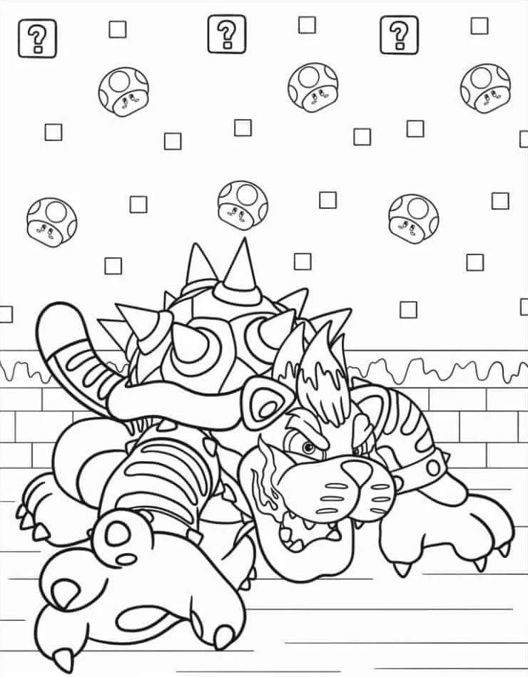 Dibujos para colorear e imprimir Bowser