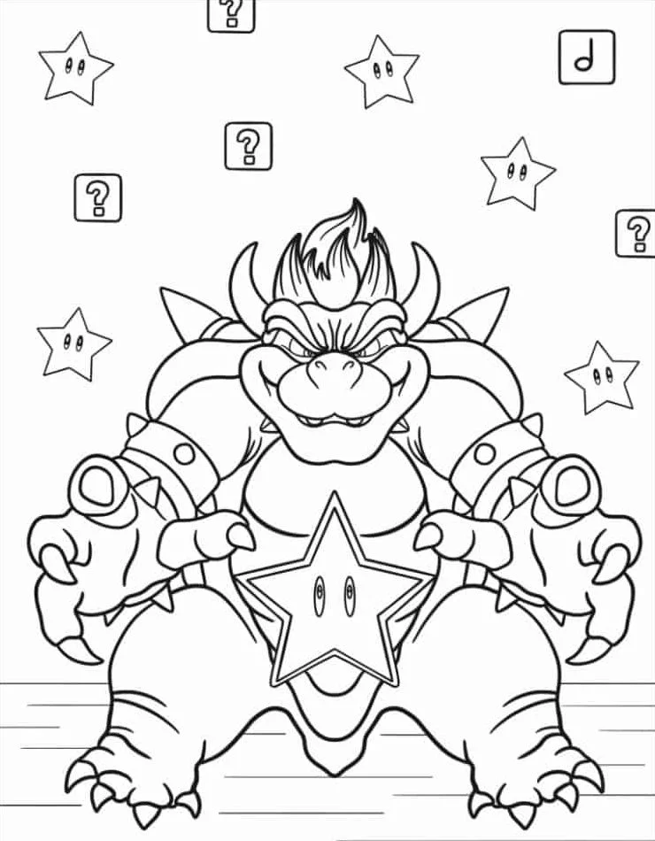 Dibujos para colorear e imprimir Bowser