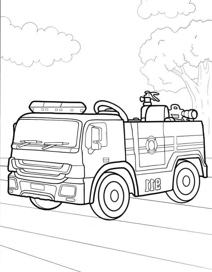 Dibujos para colorear e imprimir Camión De Bomberos