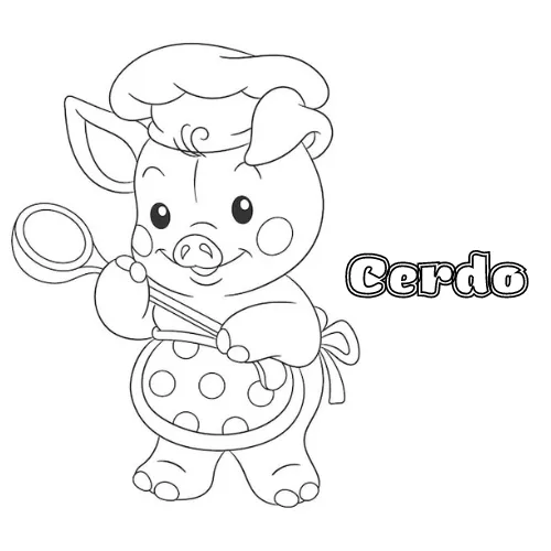 Dibujos para colorear e imprimir Cerdo