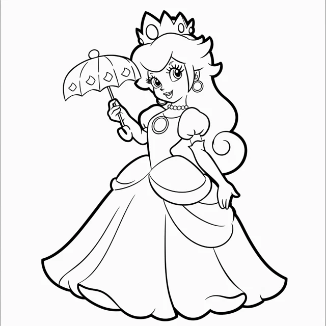 Dibujos para colorear e imprimir Princesa Peach