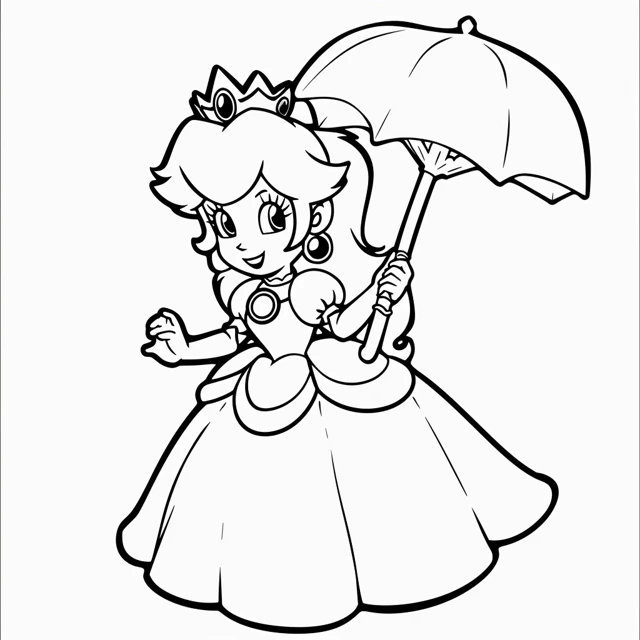 Dibujos para colorear e imprimir Princesa Peach