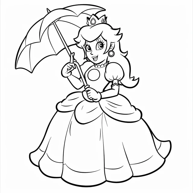 Dibujos para colorear e imprimir Princesa Peach