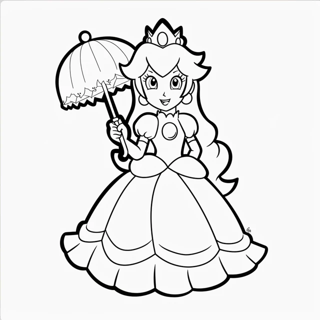 Dibujos para colorear e imprimir Princesa Peach