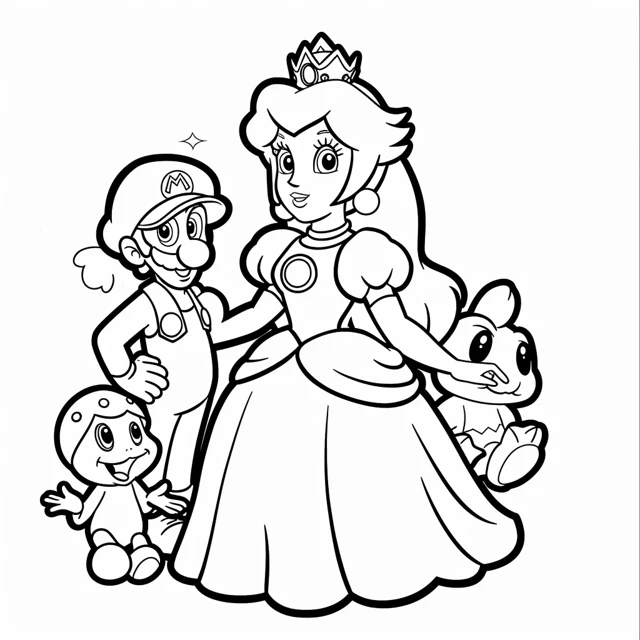 Dibujos para colorear e imprimir Princesa Peach