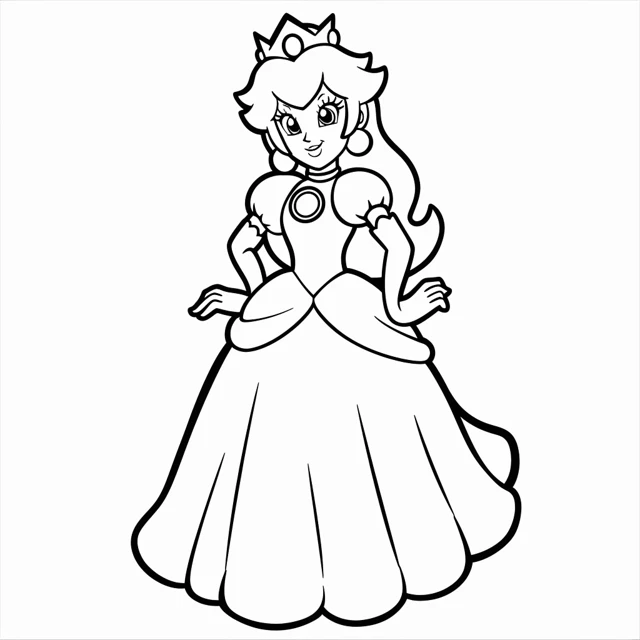 Dibujos para colorear e imprimir Princesa Peach