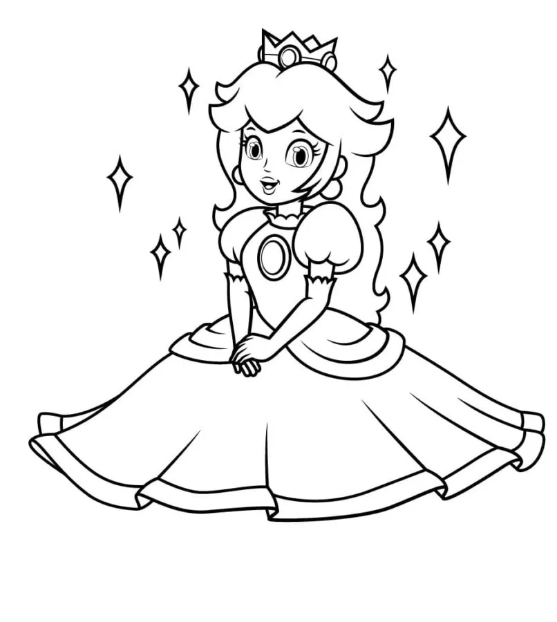 Dibujos para colorear e imprimir Princesa Peach