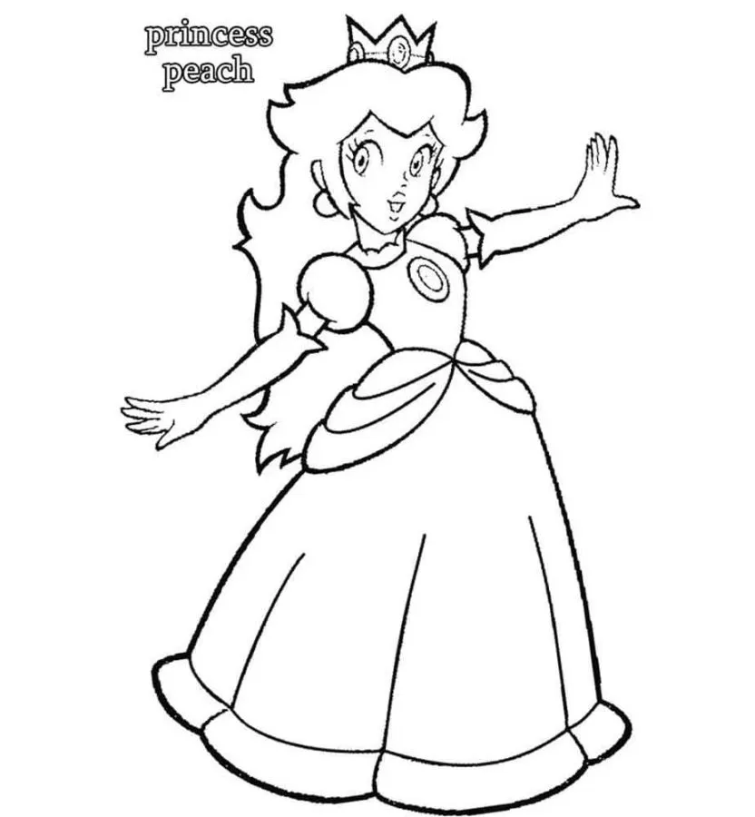 Dibujos para colorear e imprimir Princesa Peach