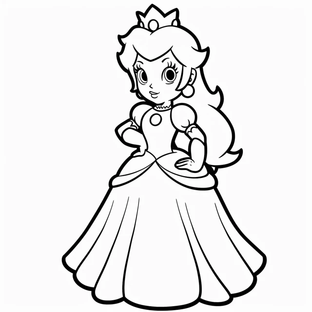 Dibujos para colorear e imprimir Princesa Peach