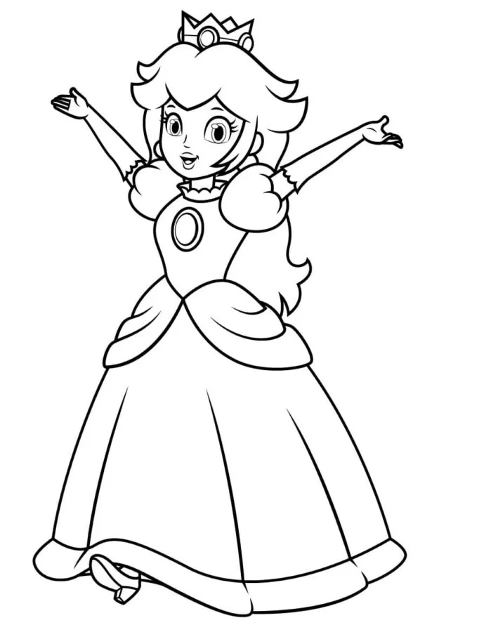 Dibujos para colorear e imprimir Princesa Peach