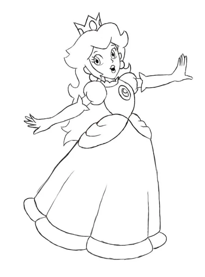 Dibujos para colorear e imprimir Princesa Peach