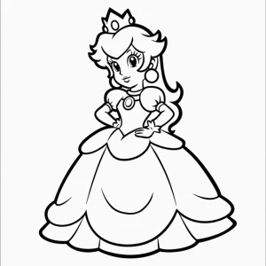 dibujos de princesa peach para colorear 5