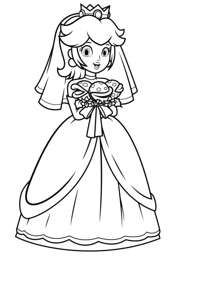 Dibujos para colorear e imprimir Princesa Peach