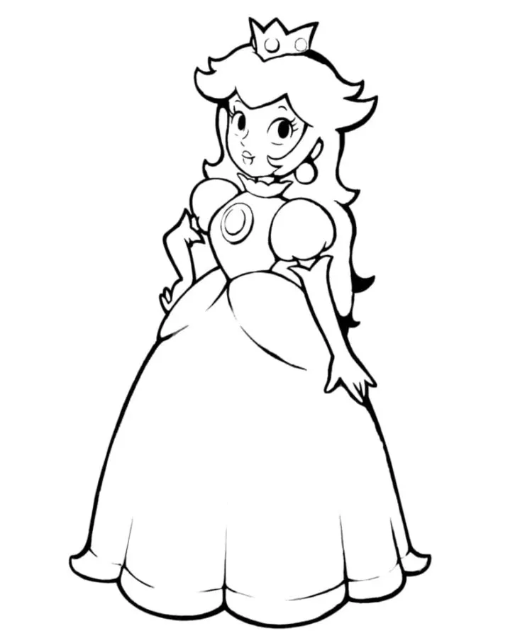 Dibujos para colorear e imprimir Princesa Peach