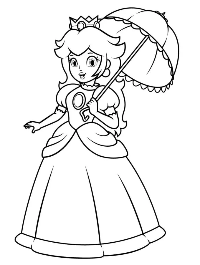 Dibujos para colorear e imprimir Princesa Peach