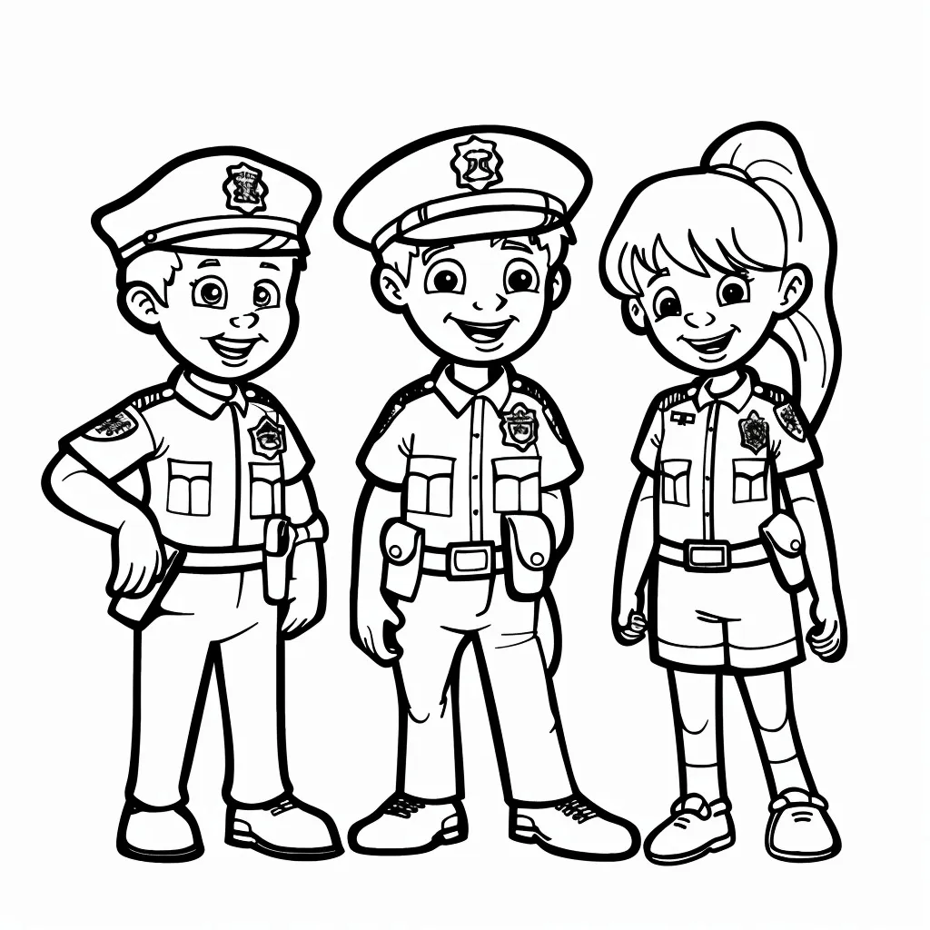 Dibujos para colorear e imprimir Policía